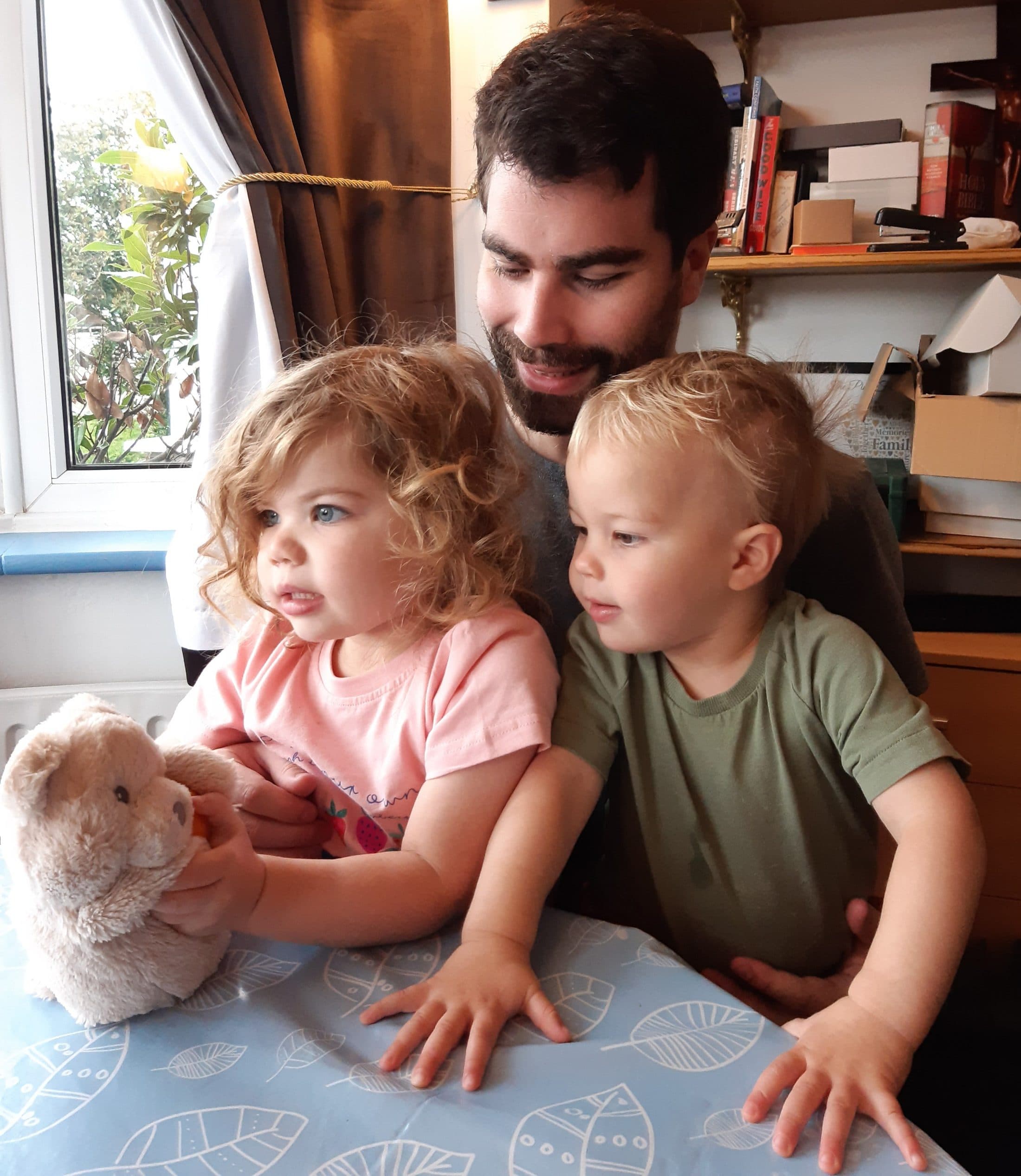 Alex Pink at home with family